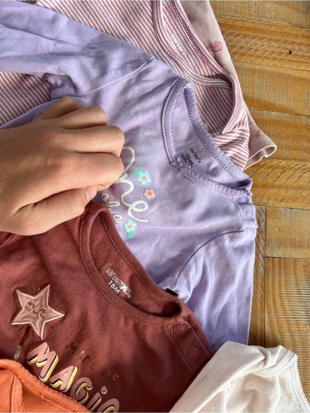 Carter’s Girls Long-Sleeve Cotton Pajama Bodysuits - Mixed Colors